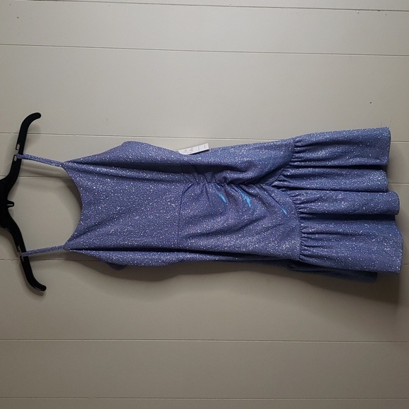 Rare Edition Perwrinkle Shimmer Ruffle Bottom Sleeveless Dress 16 - Picture 1 of 7